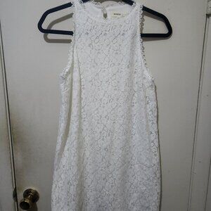 Monteau Lace Overlay Dress White Size Small